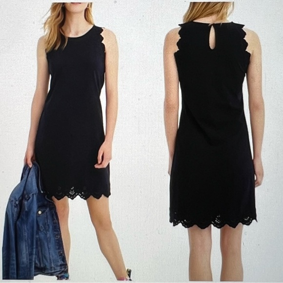 J.CREW EYELET SCALLOPED TRIM PETITE SHIFT DRESS - Picture 11 of 11